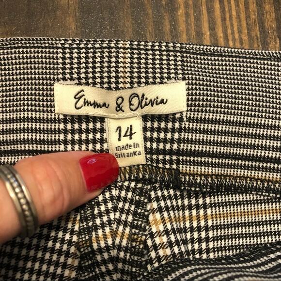 Emma & Olivia Trousers Womens 14 Plaid Pull On Stretch Pants Office Career Work - Picture 2 of 7